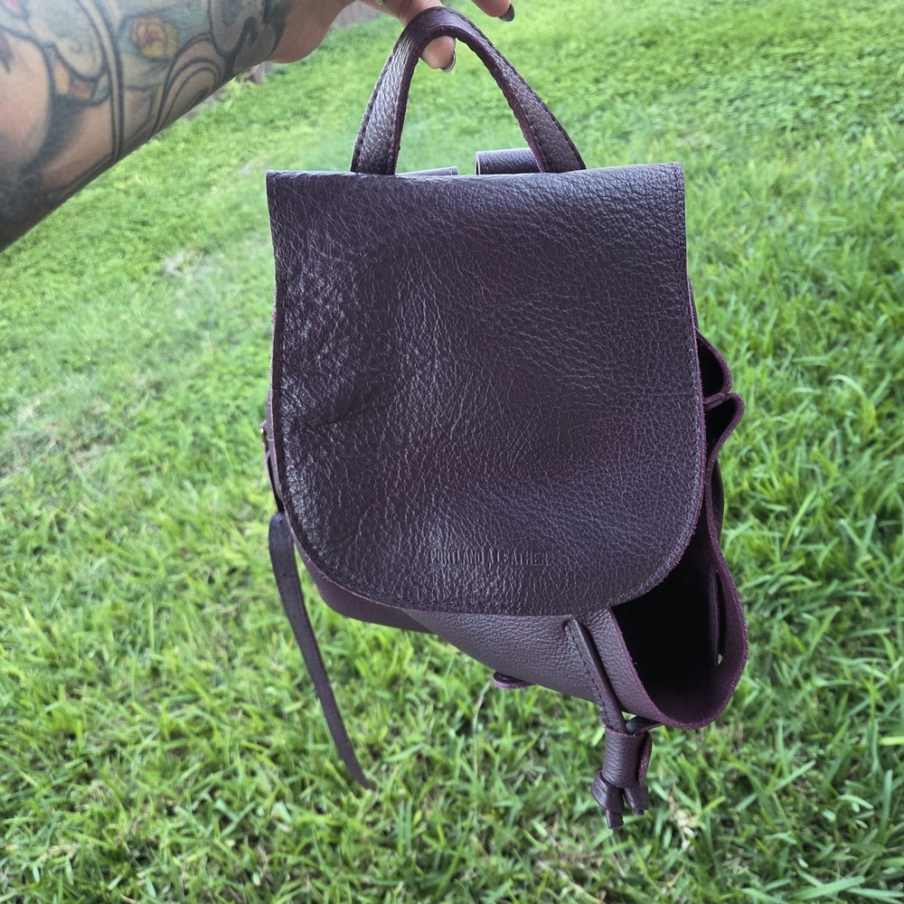 Elegant Purple Leather Backpack - Portland Leather Goods - Picture 5 of 11